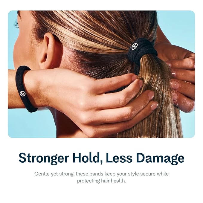 Gimme Beauty Medium Hair Bands Seamless Nylon - Low Profile Hair Accessory - Snag Free Tie for Firm, Lasting Hold - Soft, Non-Slip Ponytail Holder for Women - Warm Colors, 12 Pack