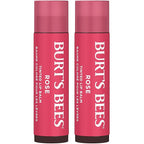 Burt's Bees Lip Tint Balm Stocking Stuffers Gifts, Long Lasting 2 in 1 Duo Tinted Balm Formula, Color Infused with Hydrating Shea Butter for a Natural Looking Buildable Finish, Petal Rose (2-Pack)