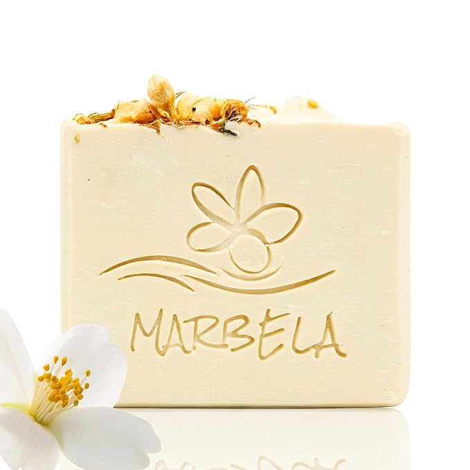 Marbela Cosmetics Wild Jasmine Handmade Soap Bar - Made in USA, Vegan Friendly, Palm Oil Free, Natural Bar Soap - Gentle Face & Body Soap for Daily Skin Care, Moisturizing & Nourishing - 3.5 oz