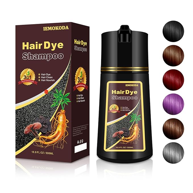 Purple Hair Dye Shampoo 3 in 1, Instant Natural Hair Color Shampoo, Semi-Permanent Shampoo Hair Dye, Gifts for Men Women 16.9 Floz