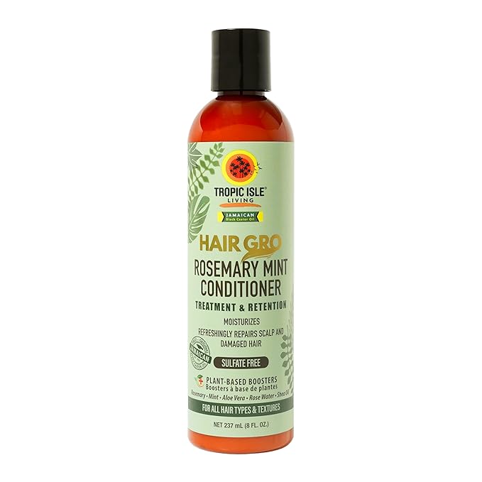 Hair Gro Rosemary Mint Conditioner 8oz/ 237ml - Moisturizing Formula for Refreshing Scalp and Nourishing Damaged Hair with High Shine