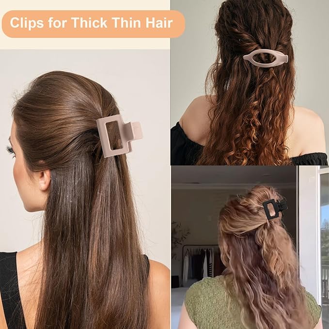 Mehayi 9 PCS Matte Hair Clips Claw for Women Girls, 3 Styles Nonslip Small Hold Strong Hold Cute Jaw Clip Barrettes for Thick Thin Long Short Hair, Fashion Acrylic Hair Clamps Styling Accessories