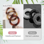 JessLab Spiral Hair Ties for Women, 10-Pack Traceless No-Damage Ponytail Holders, Coils Hair Bands for Girls, Assorted Colors