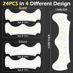 24PCS Glod and Sliver Glitter Freckles Face Tattoo, Gold Freckles Temporary Face Tattoos, Body Face Glitter for Women Girls, Waterproof Long-Lasting Party, Festival, Concert Makeup Accessories