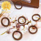 Nylon Brown Hair Ties - No Damage,Strong Soft Cotton Hair Bands Accessories for Thick Hair 100PCS Ponytail Holders for Women Girls
