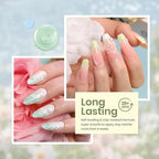 Beetles Christmas Gel Nail Polish - Pastel Scenery By the Lake Soak Off UV LED Gel Polish, 6 Colors Pink Green Yellow Drawing Swirl Shell Thread Effect Nails DIY Manicure Gifts for Women