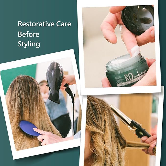 SH-RD Protein Cream for Damaged Hair | Leave-In Conditioner to Restore, Revitalize and Repair Split Ends | Conditioning Cream for All Hair Types - 0.34oz/10ml