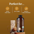 Organic Castor Oil Glass Bottle - 100% Pure Castor Oil Organic Cold Pressed Unrefined Glass Bottle - Extra Virgin Non GMO Hexane Free Cruelty Free Dermatologist Tested and USDA Certified (8 Fl Oz)