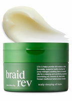 Braid Rev Scalp Sleeping Oil Balm, Korean Scalp Treatment, Balm-to-Oil Formula, Nourishing for Dry Scalp with Coconut Oil & Shea Butter, Reduces Excess Oil & Strengthens Hair Roots, 2.65 oz