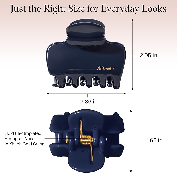 Kitsch Medium Hair Clips for Women – Strong Hold Claw Clips for Thick or Thin Hair – Recycled Plastic, Non-Slip, Durable | Ideal Gifts for Women – Blue Orchid – 1pc