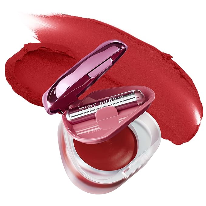 ORBITA LIP AND CHEEK BLURRING POT | Lip & Cheek Tint with Soft Velvety Mud Texture, Blur Matte Finish Lipstick, Featherlight, Multi-Use Makeup, Buildable Color, Long-Wearing (008 Jupiter)