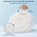 COSLUS Facial Cleansing Brush Silicone Face Scrubber: 2 in1 FBS-D Electric Exfoliating Massage Device Waterproof Deep Cleaning Exfoliation Rotating Spa Machine - Electronic Skin Care Wash Clean System