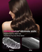 CONFU Ionic Blow Dryer 1600W, Portable Lightweight Fast Drying Negative Ion Hairdryer Blowdryer, 3 Heat Settings & Infinity Speed, with Diffuser and Concentrator Nozzle for Home & Travel