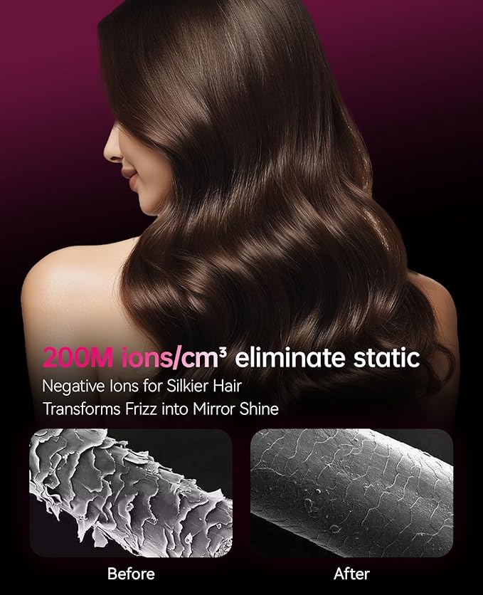 CONFU Ionic Blow Dryer 1600W, Portable Lightweight Fast Drying Negative Ion Hairdryer Blowdryer, 3 Heat Settings & Infinity Speed, with Diffuser and Concentrator Nozzle for Home & Travel