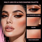 18 Color Eyeshadow Palette, Natural Nude Matte Shimmer Glitter, Long Lasting Baked Makeup Palette for Eye Highlight Blush, Earth Tones