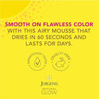 Jergens Natural Glow Instant Sun Body Mousse, Self Tanner for Light Bronze Tan, Sunless Tanning Body Bronzer for Natural Looking Color Instantly, 6 Oz