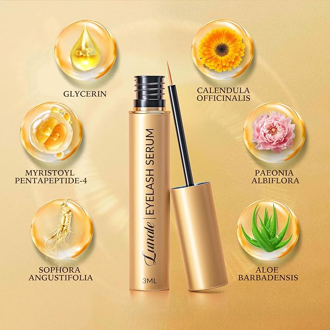 Eyelash Growth Serum with Advanced Formula: Rapid Eye Lash Enhancing Serum for Eyelash and Eyebrow Growth in 3-4 Weeks - Boost Longer Thicker and Fuller Lashes (3ML)