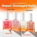 modelones Nail Strengthener Kits Milky White Glitter Pink Nude Nail Polish Sets Nail Repair for Damaged Nails Strengthener and Growth for Thin Weak & Damaged Nail Care Kit for Women 4 Pcs Gifts Sets