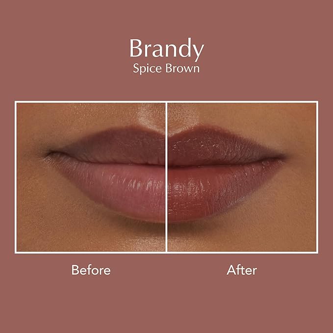 Thrive Causemetics Impact-FULL Smoothing Lipstick, Moisturizing Lip Makeup Essential with Vitamin E, Lightweight Creamy Lipstick for Women, Long Lasting, Vegan, Shade Brandy (Spice Brown)