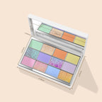Highly Pigmented Chameleon Eyeshadow Palette, 12 Colors Sparkle Creamy Duo Chrome Multidimensional Eye Shadow Pallet, Long-Wearing Formula,easily blendable,Vegan & Cruelty Free (#03)