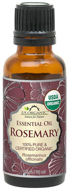 US Organic 100% Pure Rosemary Essential Oil, USDA Certified Organic 100% Pure, Steam Distilled, for Hair Growth, Scalp, Face, Skin, and Aromatherapy (Size Variations Available) (30 ml)
