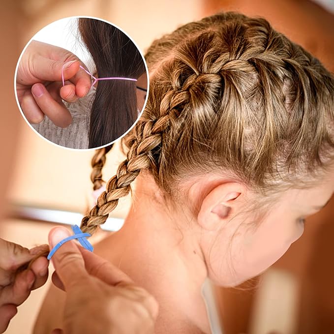 2000 Pcs Elastic Hair Rubber Bands for Girls, 24 Colors Small Girl Hair Ties Baby Hair Ties Elastic Rubber Bands with Hair Loop Styling Tool Hair Accessories for Toddler Baby Girl Hair