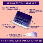 UNICORN SNOT Holographic Face Glitter & Body Glitter Gel | Holiday Glitter Makeup: Stocking Stuffers & Christmas Gift | Hair Glitter, Vegan & Cruelty-Free, 1.7 oz Purple Glitter (UV)