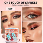 9-Color Nude Brown Eyeshadow Palette – Matte Shimmer Glitter Peach Caramel Bronze Eye Shadow Kit, High Pigment Blendable Long-Lasting Warm Neutral Makeup Palette for Daily Wear, Soft Glam & Travel