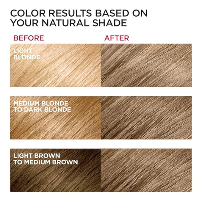 L'Oreal Paris Excellence Crème Permanent Hair Dye, Triple Care Hair Color with Pro-Keratine Complex for 100% Gray Hair Coverage, 7.5A Medium Ash Blonde, 1 Kit (Pack of 2)