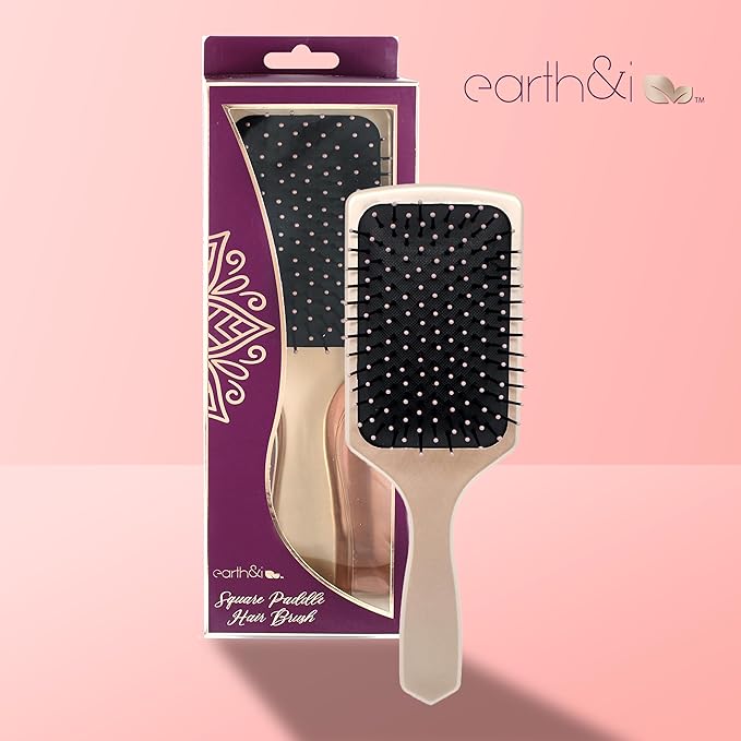 Earth & I Rosegold Hair Brushes for Women, Pink Hairbrush, Rose Gold Women Hair Brush, Kids Hairbrush, Brushes and Combs, Detangling and Styling (Rectangle)