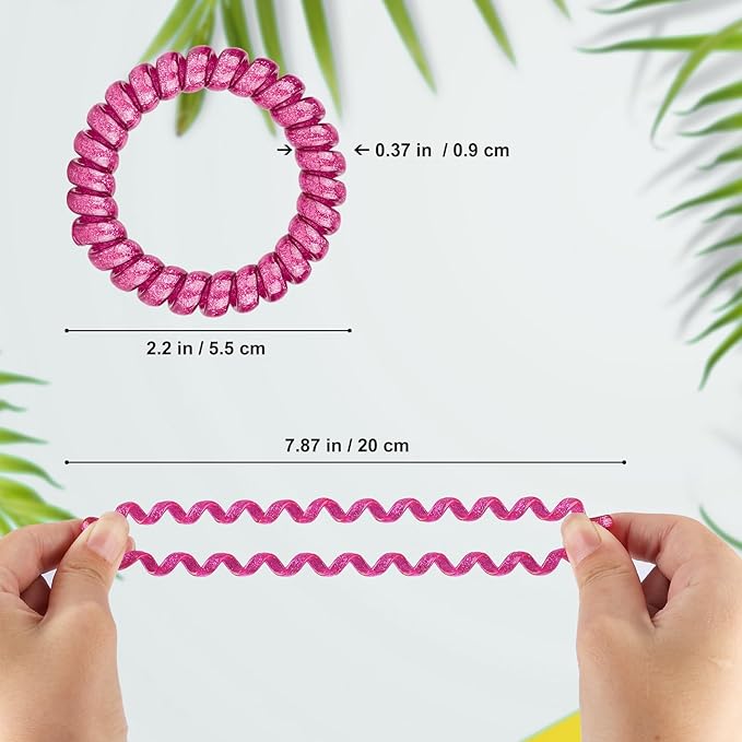 JessLab Spiral Hair Ties for Women, 10-Pack Traceless No-Damage Ponytail Holders, Coils Hair Bands for Girls, Assorted Colors