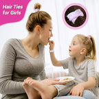 54Pcs Hair Ties for Girls and Women, Nylon Hair Elastics Hair Bands Ponytail Holders Soft Hair Ties No Damage for Girls Thick Straight Curly Hair Multi-colored (Multi-colored B)