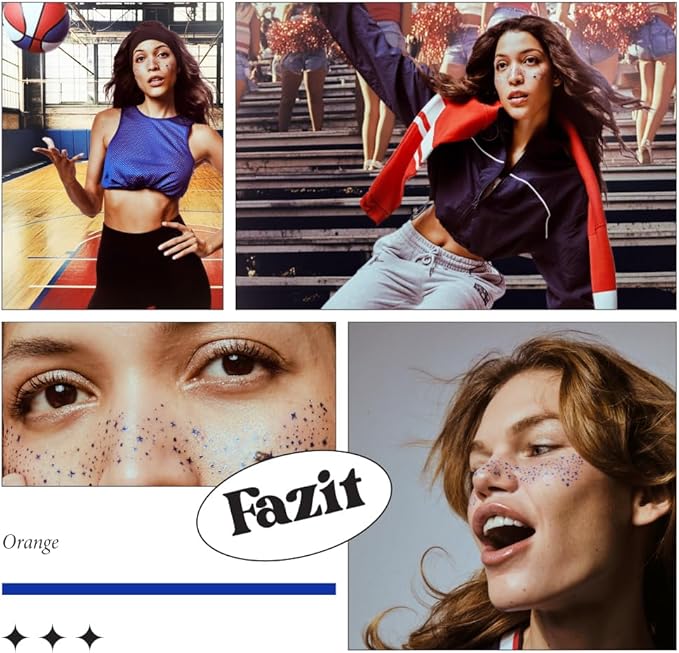 Fazit Makeup Patches - Blue Speckles - Glow Up Make-Up Patches - Cute Glitter Makeup Accessories for Women - Cosmetic Glitter for Face