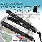 2 in 1 Professional Dual-Voltage Titanium Flat Iron Hair Straightener | up to 480°F | 10s Heat-Up | Straightening Iron & Hair Curling Wand 1.75" with Ceramic MCH Fast Heat, Auto Shut Off