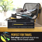 HAI Convertable Total Heat 4/10" in - Flat Iron with Tri-Diamond Ceramic Plates for Highly Textured Hair, 140°F to 450°F.