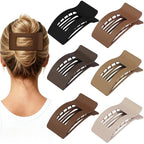 French Flat Hair Clips for Women 6pcs Hair Claw Clips for Thick or Thin Hair Matte Claw Clips for Girls Barrettes Non-Slip Strong Hold Hair Accessories for Women (Coffee)