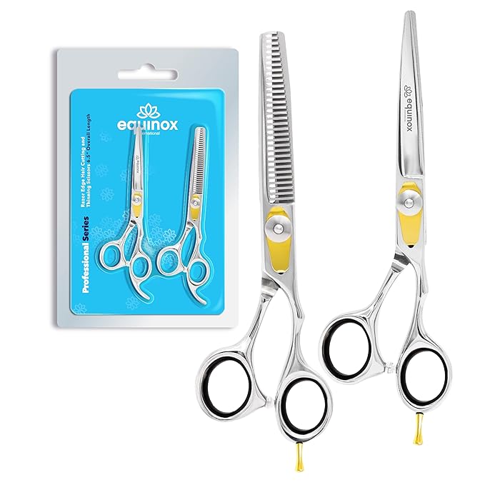 Equinox Professional Razor Edge Hair Cutting/Thinning Scissor Set/2, 6.5"