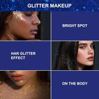 Body Glitter Spray, Glitter Spray for Hair Clothes and Body, Holographic Silver Glitter Hairspray for Grils – Festival, Rave, Prom, Stage, Nightclub, Cosplay Party Makeup 60ML