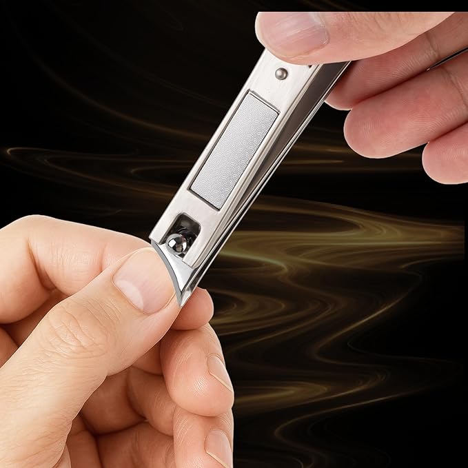 2 Pack Ingrown Nail Clippers - Sharp Slanted Angled Nail Trimmers for Adult, Stainless Steel Fingernail & Toenail Clippers for Thick Nails（Silver）