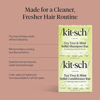 Kitsch Clarifying Tea Tree Shampoo and Conditioner Set – Shampoo & Conditioner Bar for Women and Men, Scalp & Oil Control Hair Care – Free of Paraben, Sulfate & Silicone – Made in USA - 2 pcs