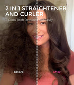 TYMO Thermal Brush Curling Brush - STYLUX 1.7 Inch Blowout Volumizer with Flexi-Fit for Hair Straightening, Heated Round Styler Tool, Hair Straightener and Curler 2 in 1, Dual Voltage, Pink