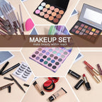 All in One Makeup Kit for Women Full Kit,Travel Makeup Set,Makeup Gift Set for Girls & Teen,Professional Makeup Kit Includes lash Clusters Kit Eyeshadow Lipstick Brow Pencil Eyeliner Brush Set