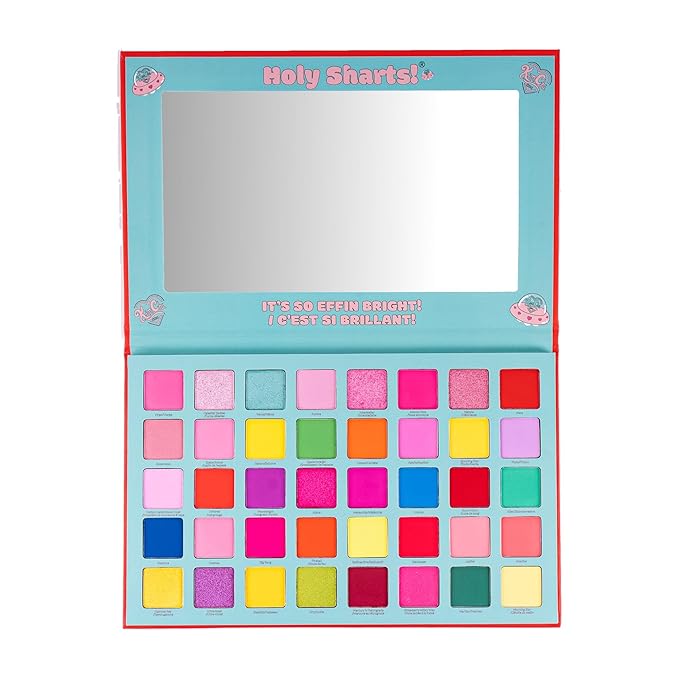 Kimchi Chic Holy Sharts Eyeshadow Palette - Bright Colors, Blendable, Long Lasting, Cruelty Free, Multicolor, It’s So Effin Bright 40 Color