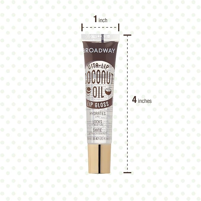 Ruby Kisses Broadway Vita-Lip Clear Lip Gloss (Coconut Oil 6 Pack), Ultra-Hydrating & Soothing Formula with Vitamin Oils, High-Shine Non-Sticky Finish, Healing Glossy Lip Balm Locks in Moisture