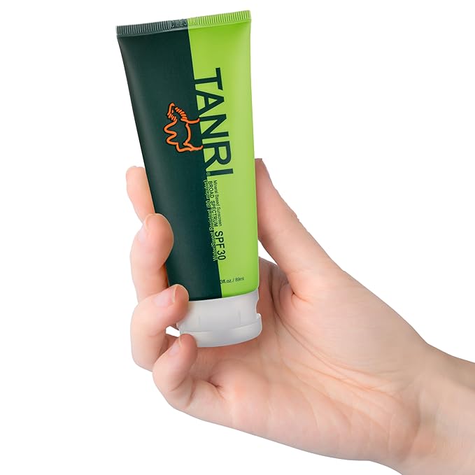 TANRI Mineral Sunscreen SPF30; Reef Safe Sunscreen for Face & Body, Zinc Oxide with Zero White Cast, SPF30 Sunblock for Hiking, Running and Outdoor Sports; 3 fl. oz. (1-Pack)
