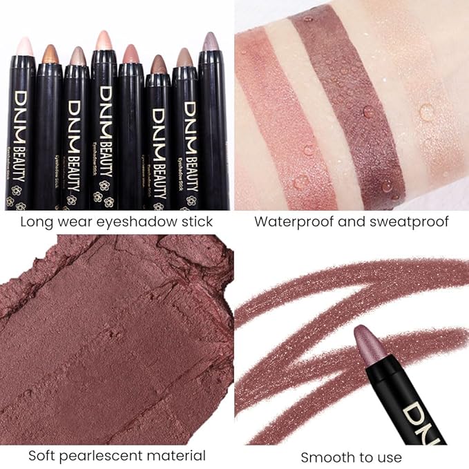 evpct Orchid Shimmer Cream Eye Shadow Brightener Sticks Set for Eyes, Orchid Shimmery Matte Pencil Eye shadow Applicator Stick Pen Palette Makeup Waterproof 26#