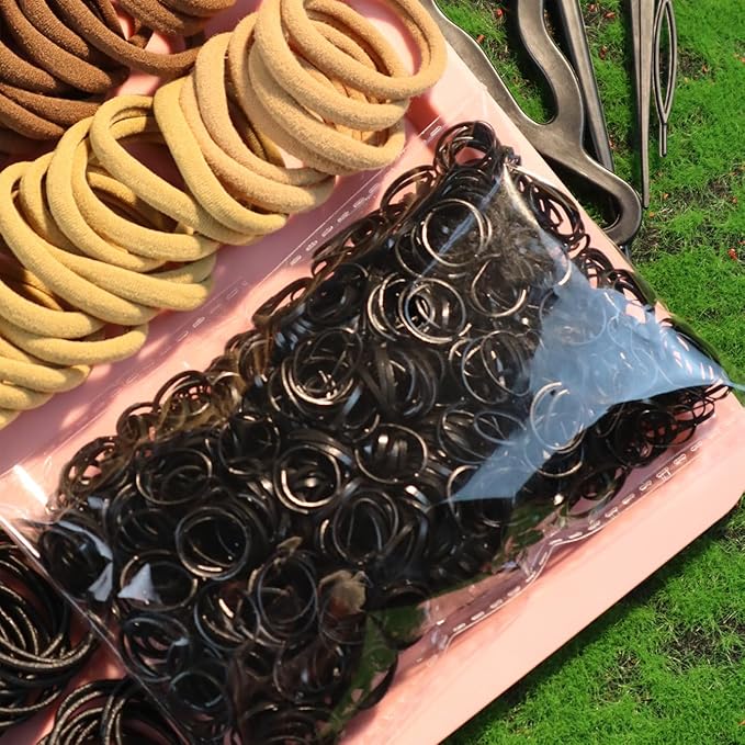 YANRONG 1159PCS Hair Accessories for Woman Set Seamless Ponytail Holders Variety Hair Scrunchies Hair Bands Scrunchy Hair Ties For Thick and Curly (1159PCS (Fashion Brown))