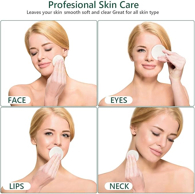 20 Packs Organic Reusable Makeup Remover Pads, Washable Bamboo Cotton Rounds for All Skin Types with Cotton Laundry Bag