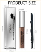 Waterproof Tinted Eyebrow Gel-Long Lasting Smudge-Proof Eyebrow Mascara Tinted Brow Glue,Eye Brow Filler,Volumizing Enhance Brow Mascara With Brow Razor,Christmas Eye Makeup Gift for Women-06 Ebony