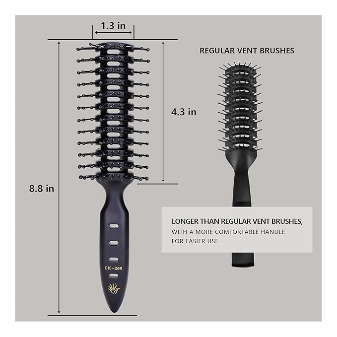 PERFEHAIR Vented Hair Brush - Quick Blow Drying, Lightweight, Detangles & Styles, Ideal for Men, Women with Fine & Medium-Length Hair, Perfect for Travel & Daily Use